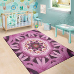 Pink Kaleidoscope Print Area Rug