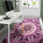 Pink Kaleidoscope Print Area Rug