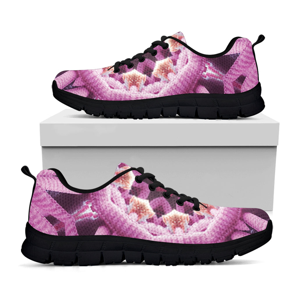 Pink Kaleidoscope Print Black Sneakers