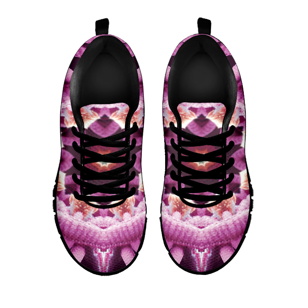 Pink Kaleidoscope Print Black Sneakers