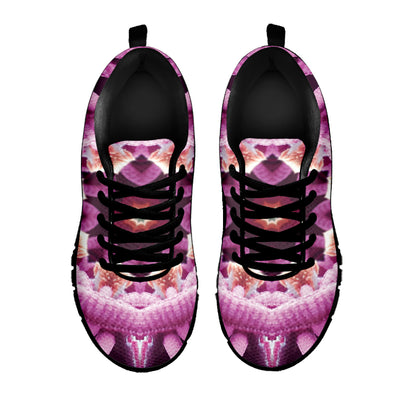 Pink Kaleidoscope Print Black Sneakers