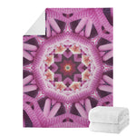 Pink Kaleidoscope Print Blanket