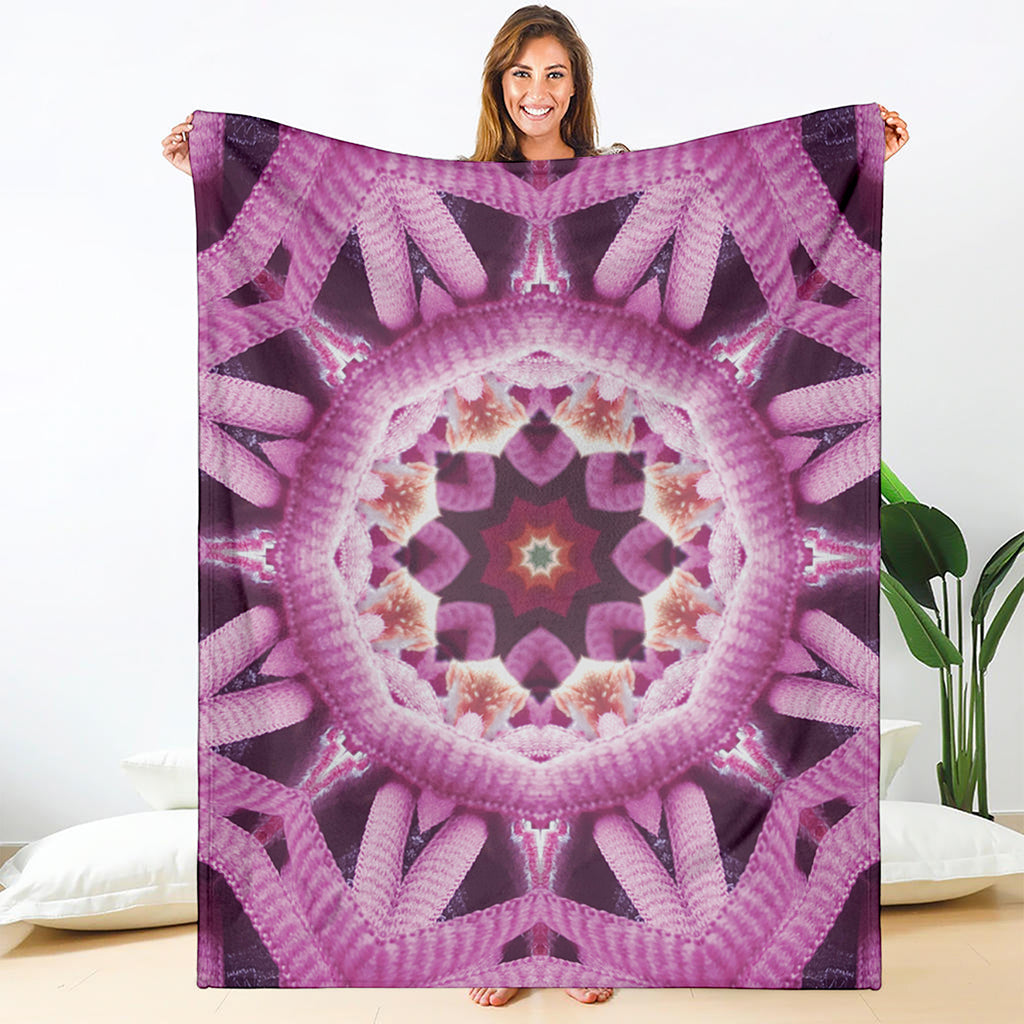 Pink Kaleidoscope Print Blanket