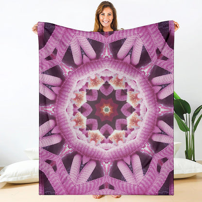 Pink Kaleidoscope Print Blanket