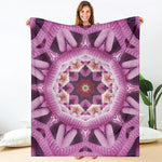 Pink Kaleidoscope Print Blanket