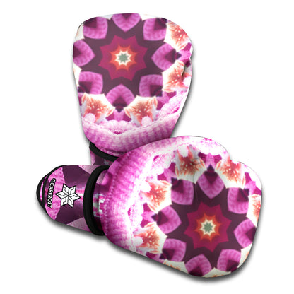 Pink Kaleidoscope Print Boxing Gloves