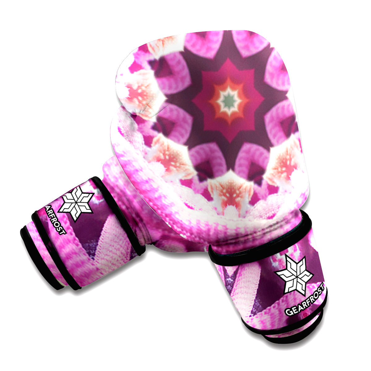Pink Kaleidoscope Print Boxing Gloves