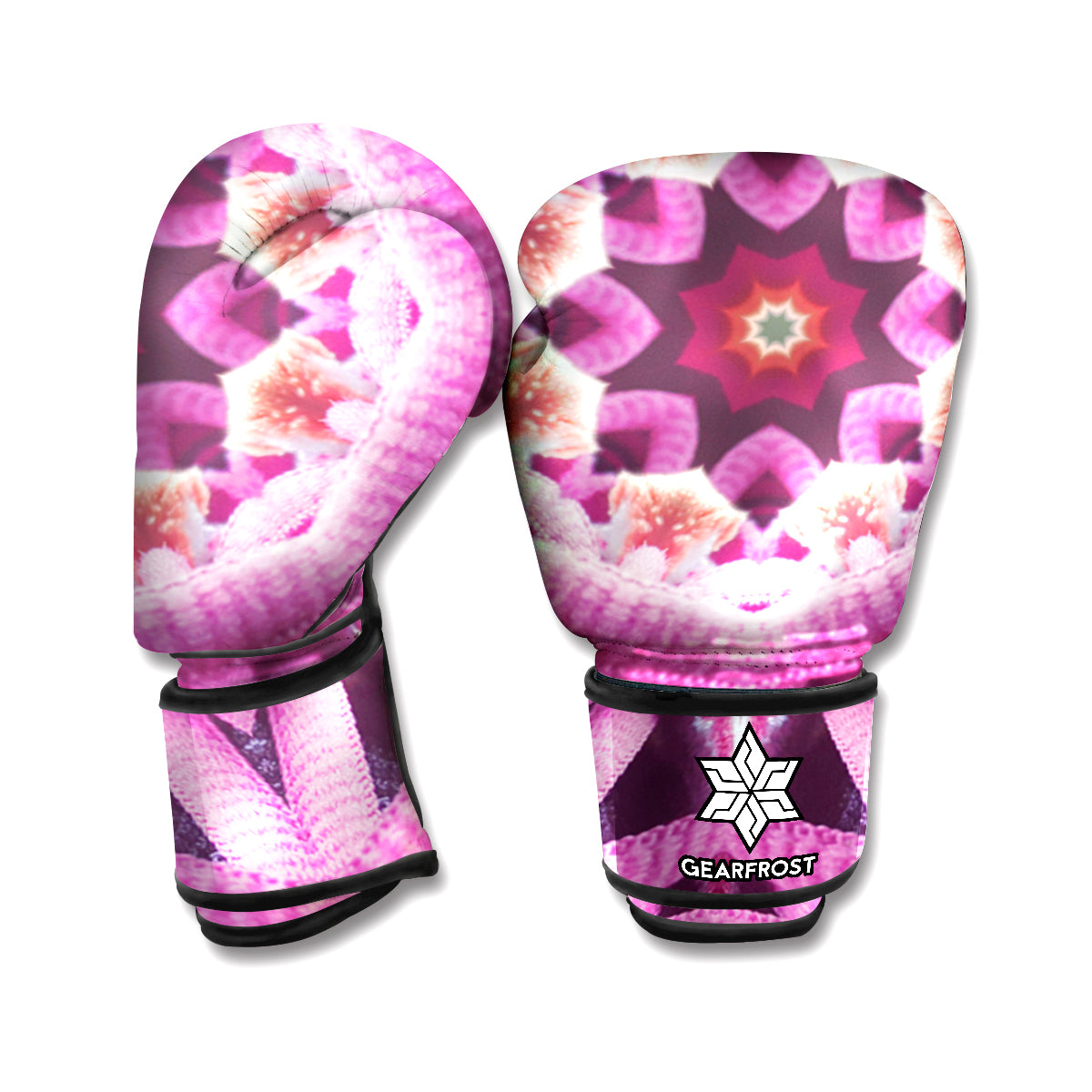 Pink Kaleidoscope Print Boxing Gloves