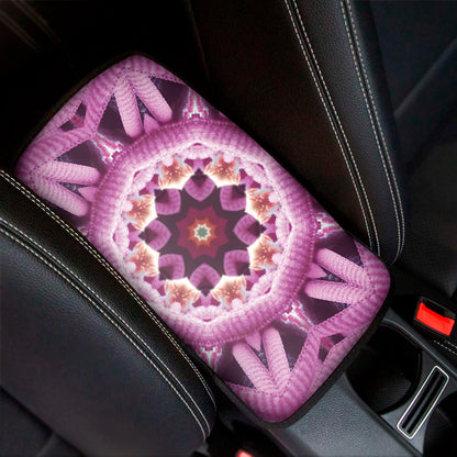 Pink Kaleidoscope Print Car Center Console Cover