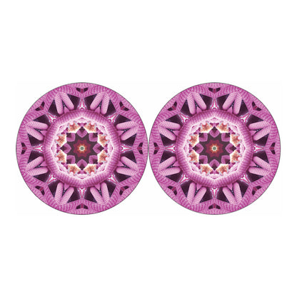 Pink Kaleidoscope Print Car Coasters
