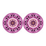 Pink Kaleidoscope Print Car Coasters