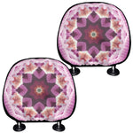 Pink Kaleidoscope Print Car Headrest Covers