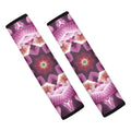 Pink Kaleidoscope Print Car Seat Belt Covers