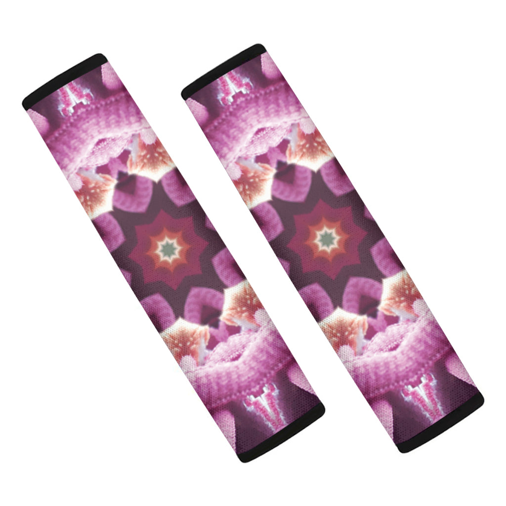 Pink Kaleidoscope Print Car Seat Belt Covers
