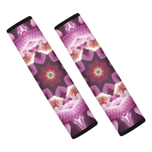 Pink Kaleidoscope Print Car Seat Belt Covers