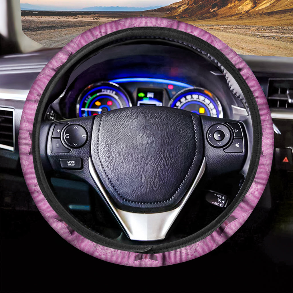 Pink Kaleidoscope Print Car Steering Wheel Cover
