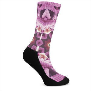 Pink Kaleidoscope Print Crew Socks