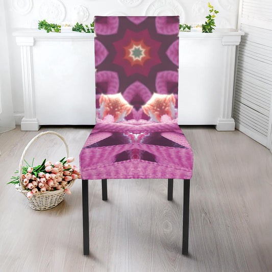 Pink Kaleidoscope Print Dining Chair Slipcover