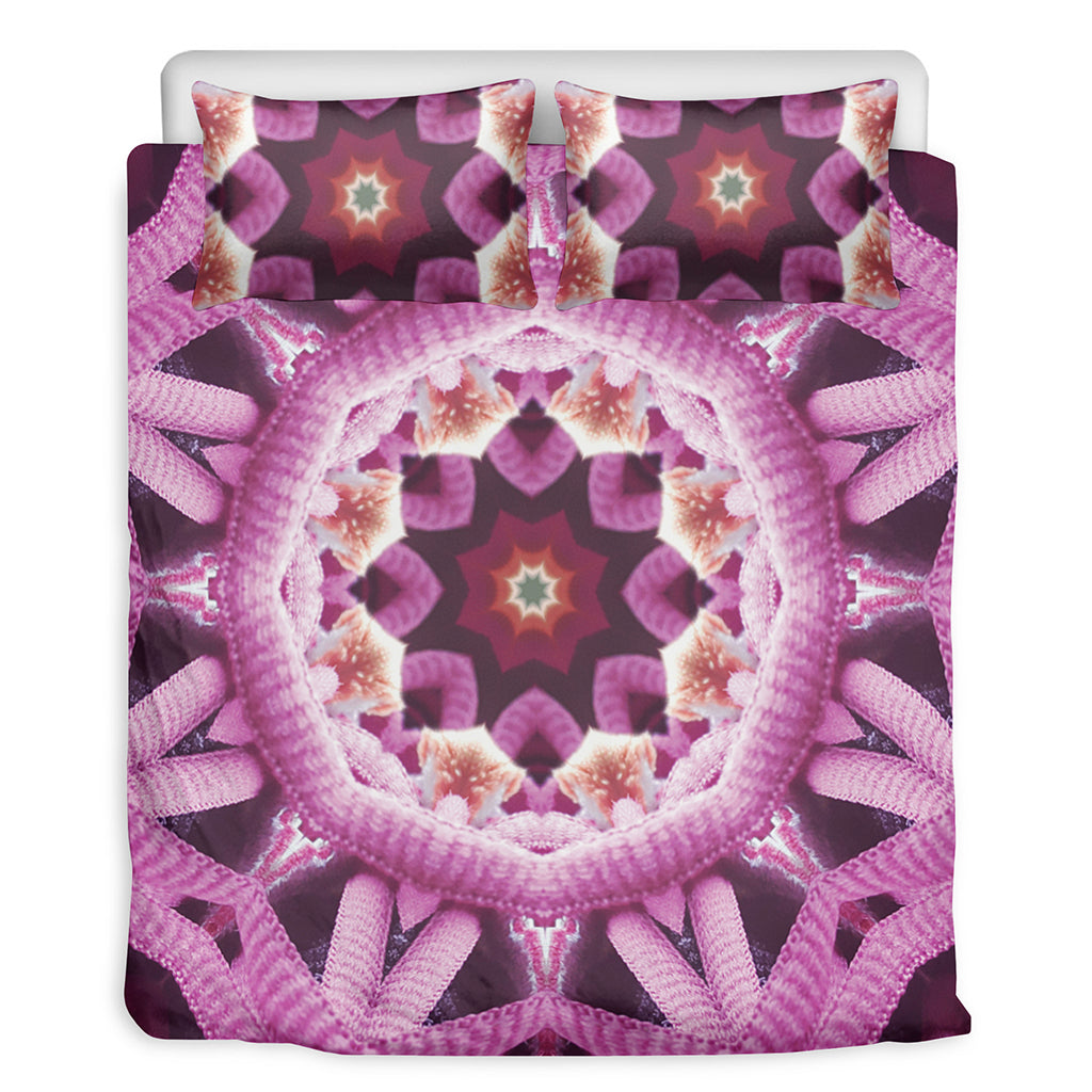 Pink Kaleidoscope Print Duvet Cover Bedding Set