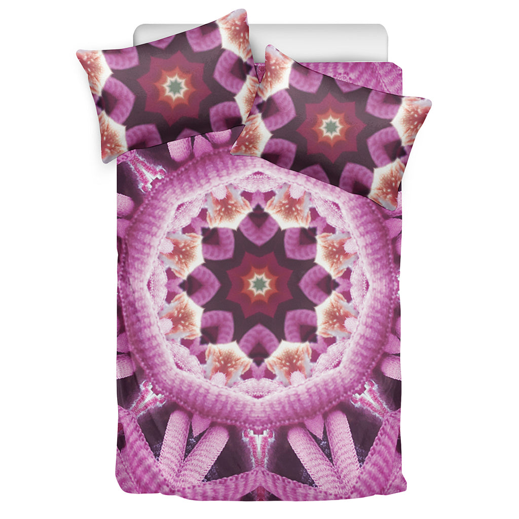 Pink Kaleidoscope Print Duvet Cover Bedding Set