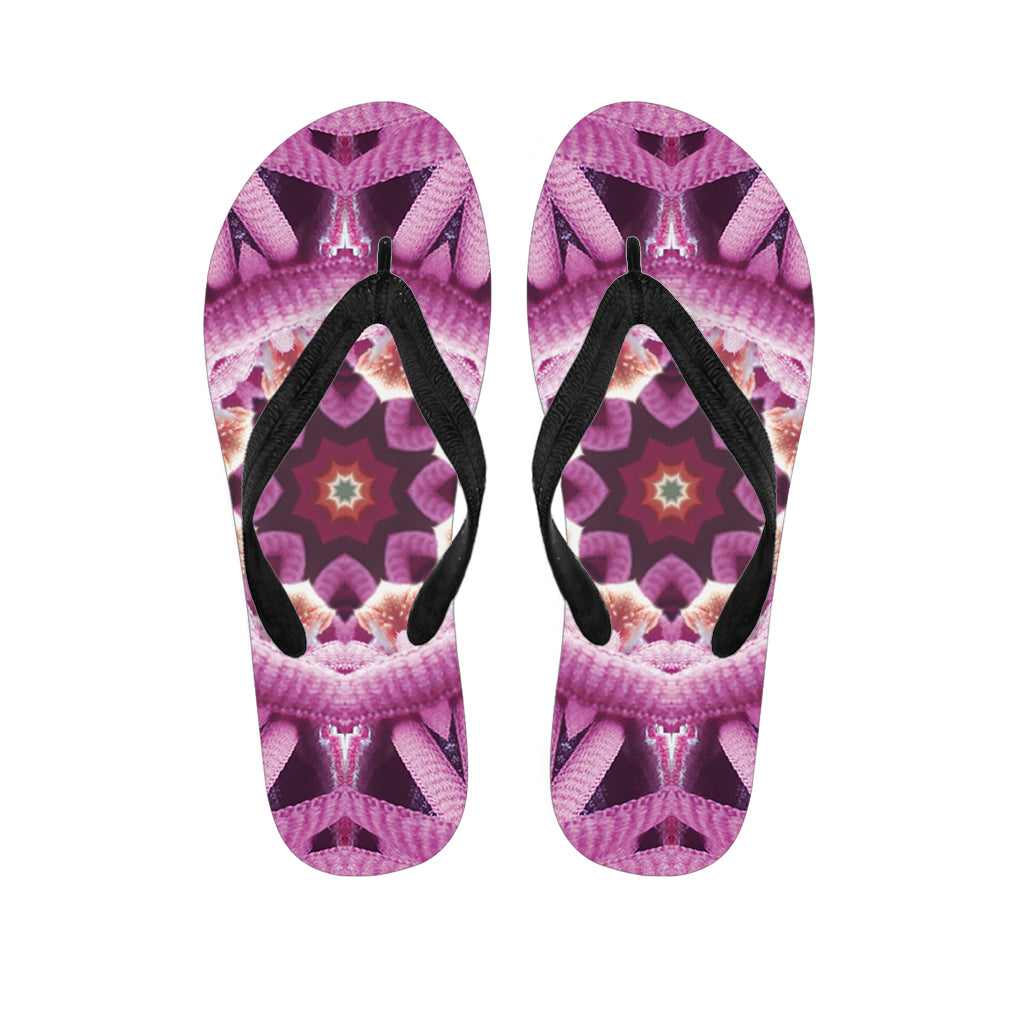 Pink Kaleidoscope Print Flip Flops