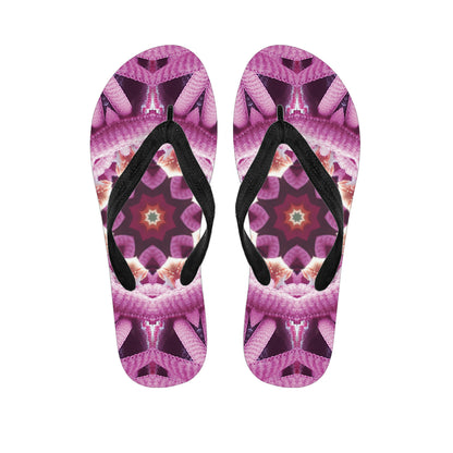 Pink Kaleidoscope Print Flip Flops