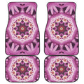 Pink Kaleidoscope Print Front and Back Car Floor Mats