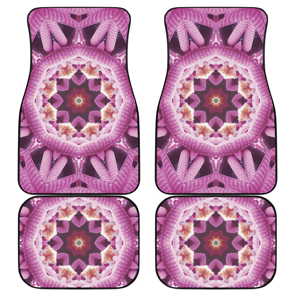 Pink Kaleidoscope Print Front and Back Car Floor Mats