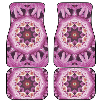 Pink Kaleidoscope Print Front and Back Car Floor Mats