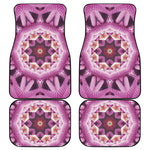 Pink Kaleidoscope Print Front and Back Car Floor Mats