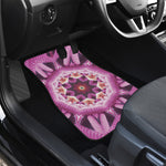 Pink Kaleidoscope Print Front and Back Car Floor Mats