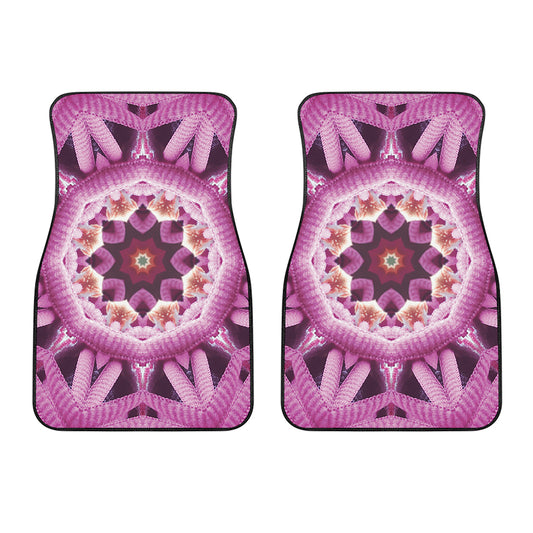 Pink Kaleidoscope Print Front Car Floor Mats