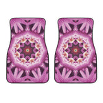 Pink Kaleidoscope Print Front Car Floor Mats