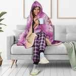Pink Kaleidoscope Print Hooded Blanket