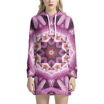 Pink Kaleidoscope Print Hoodie Dress