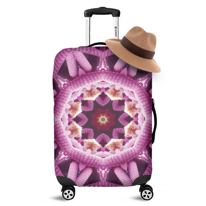 Pink Kaleidoscope Print Luggage Cover
