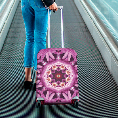 Pink Kaleidoscope Print Luggage Cover