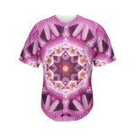 Pink Kaleidoscope Print Men's Baseball Jersey