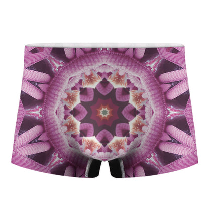 Pink Kaleidoscope Print Men's Boxer Briefs