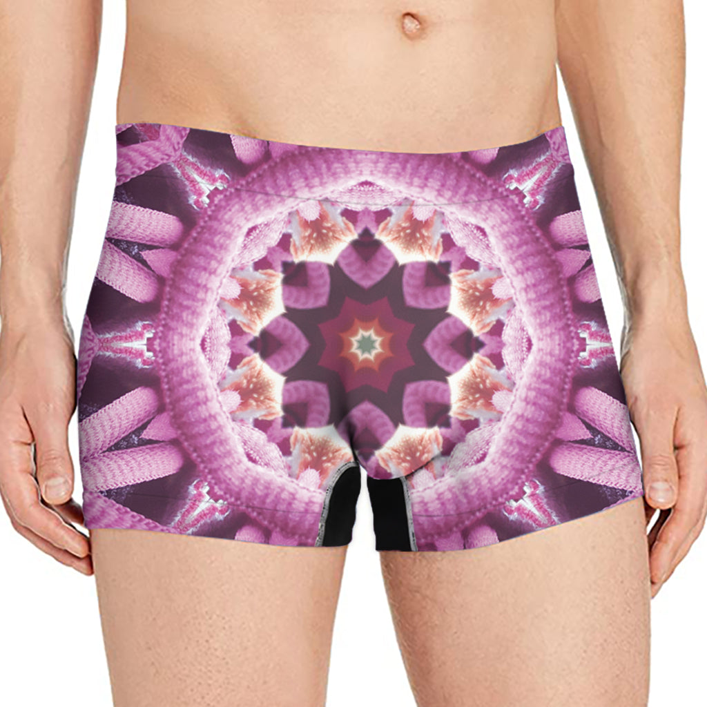 Pink Kaleidoscope Print Men's Boxer Briefs