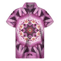 Pink Kaleidoscope Print Men's Short Sleeve Shirt