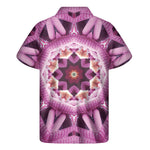 Pink Kaleidoscope Print Men's Short Sleeve Shirt