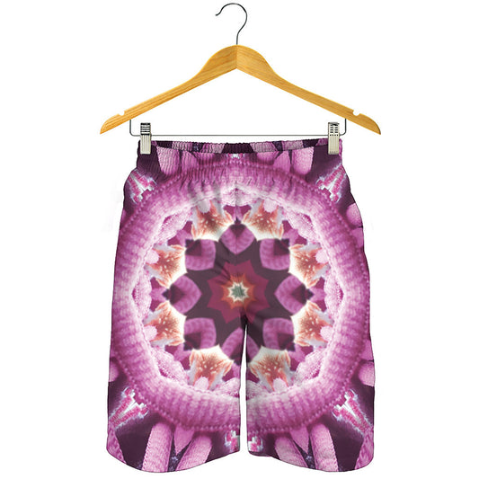 Pink Kaleidoscope Print Men's Shorts