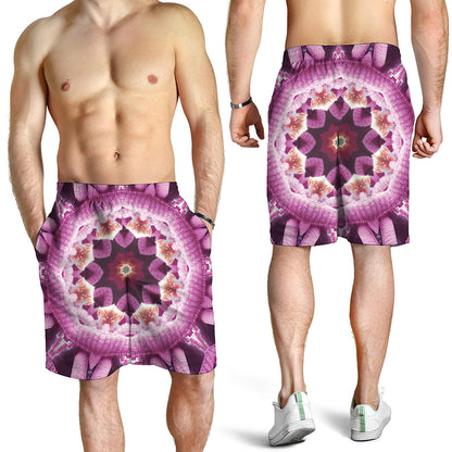 Pink Kaleidoscope Print Men's Shorts