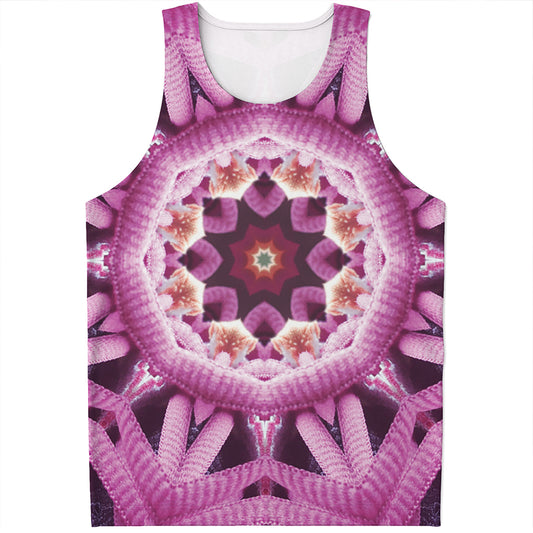 Pink Kaleidoscope Print Men's Tank Top