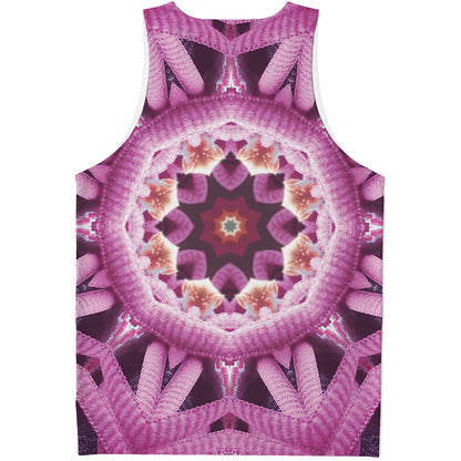 Pink Kaleidoscope Print Men's Tank Top