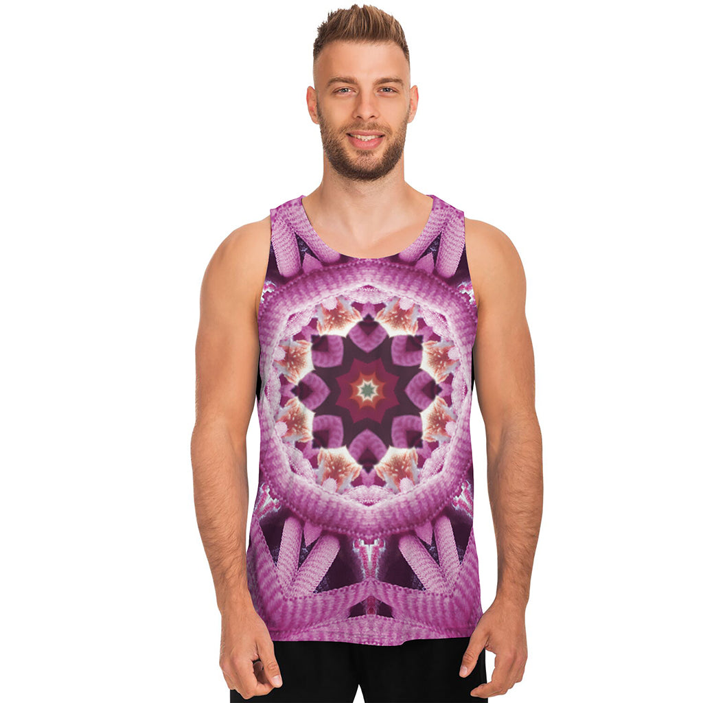 Pink Kaleidoscope Print Men's Tank Top