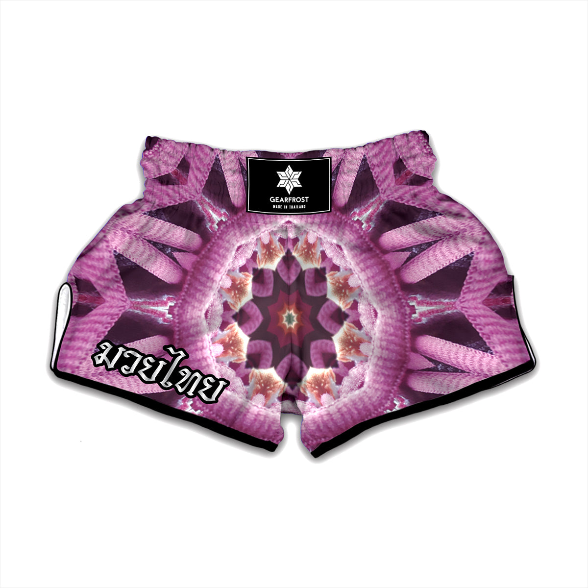 Pink Kaleidoscope Print Muay Thai Boxing Shorts