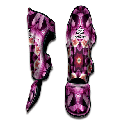 Pink Kaleidoscope Print Muay Thai Shin Guard