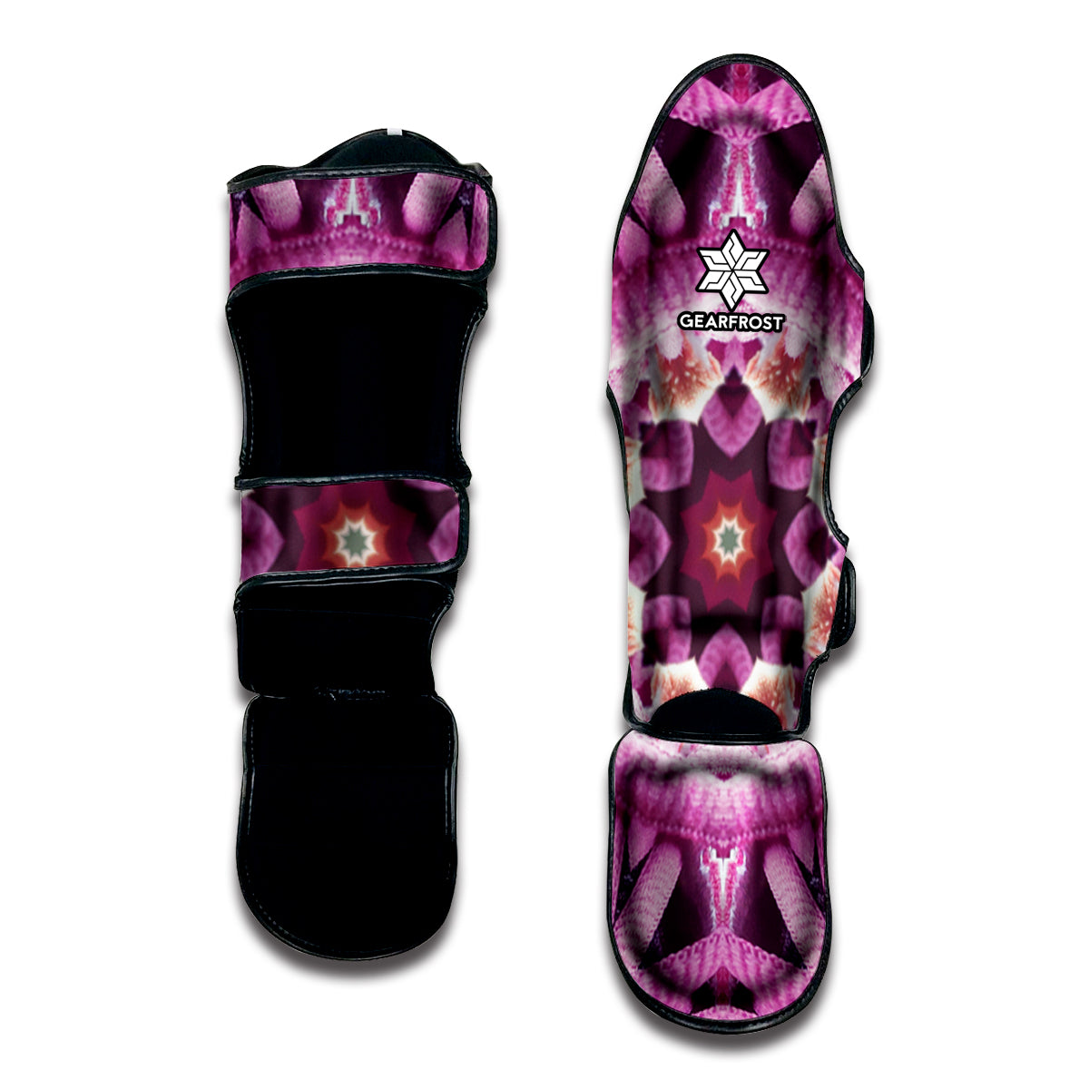 Pink Kaleidoscope Print Muay Thai Shin Guard